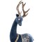 24" Blue & Gold Deer Christmas Decoration Figurine, Christmas Figure, Large